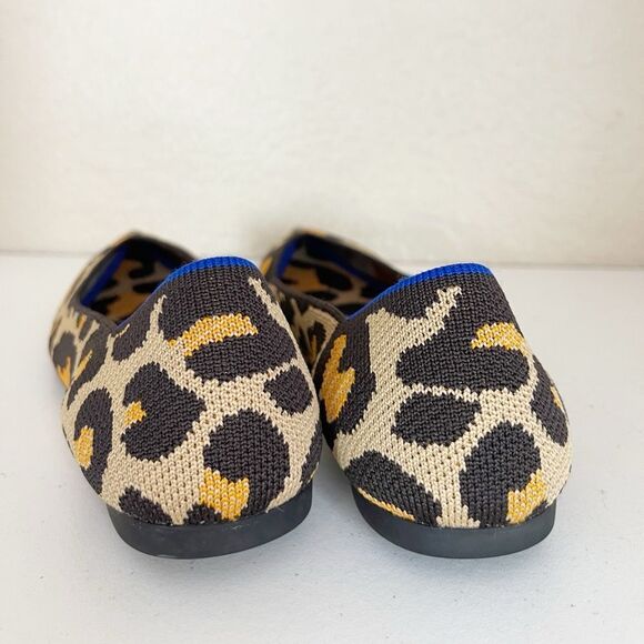 Rothy's The Point Big Cat Leopard Printed Fabric Pointy Toe Ballet Flats 9 - Picture 8 of 11